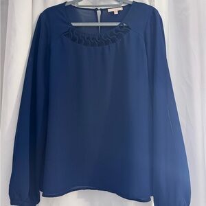 Skies Are Blue Navy Blouse